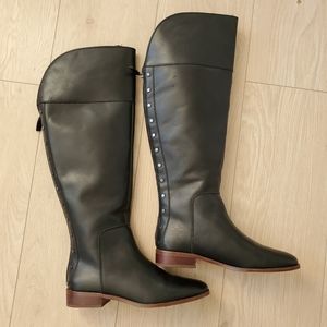 Franco Sarto Black Knee High Black Leather Boots